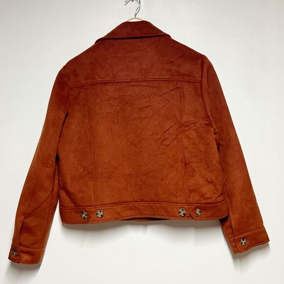 Avec Les Filles Womens Rust Relaxed Shacket Button Up Jacket Large - Picture 3 of 4